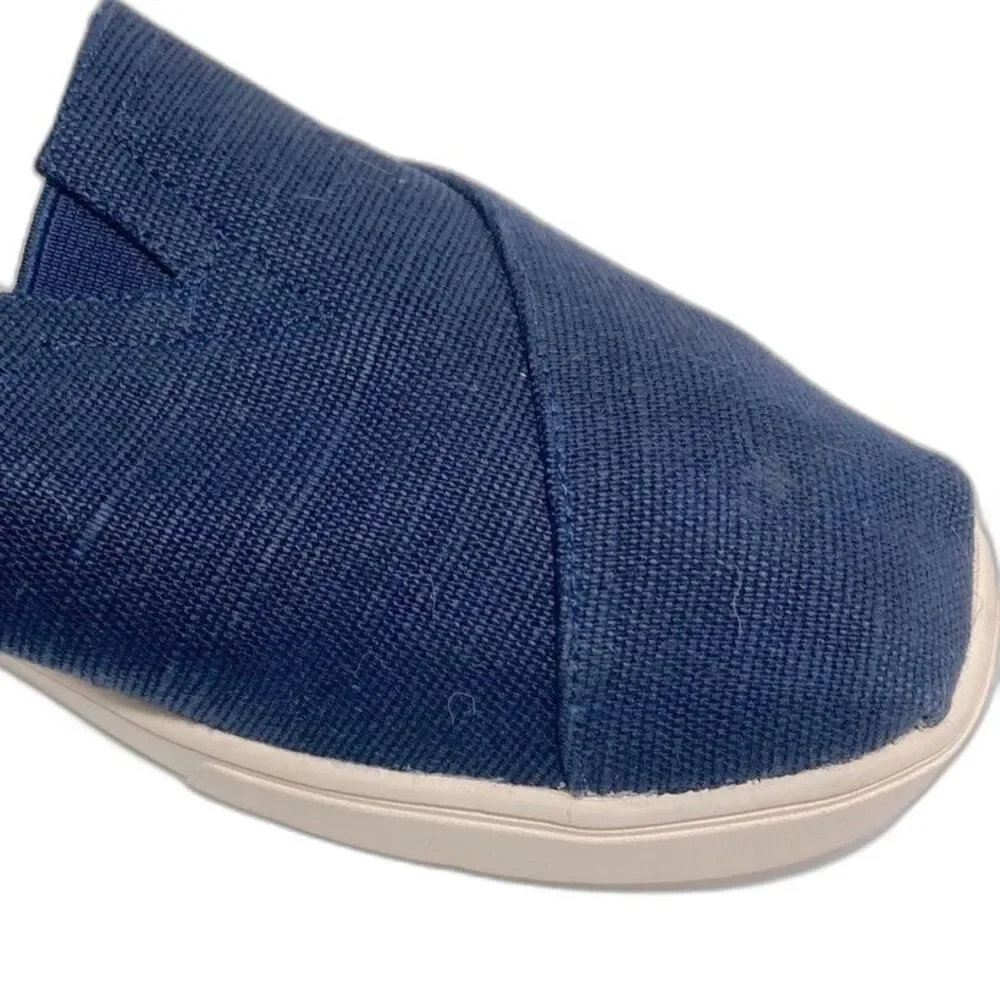 TOMs Alpargata Slip on Navy Blue Canvas Womens Size 12W